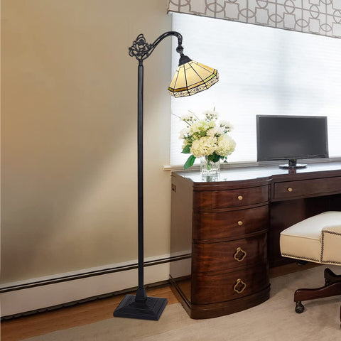 Gorgeous Cream Style Tiffany Reading Floor Lamp Decor for Living Room