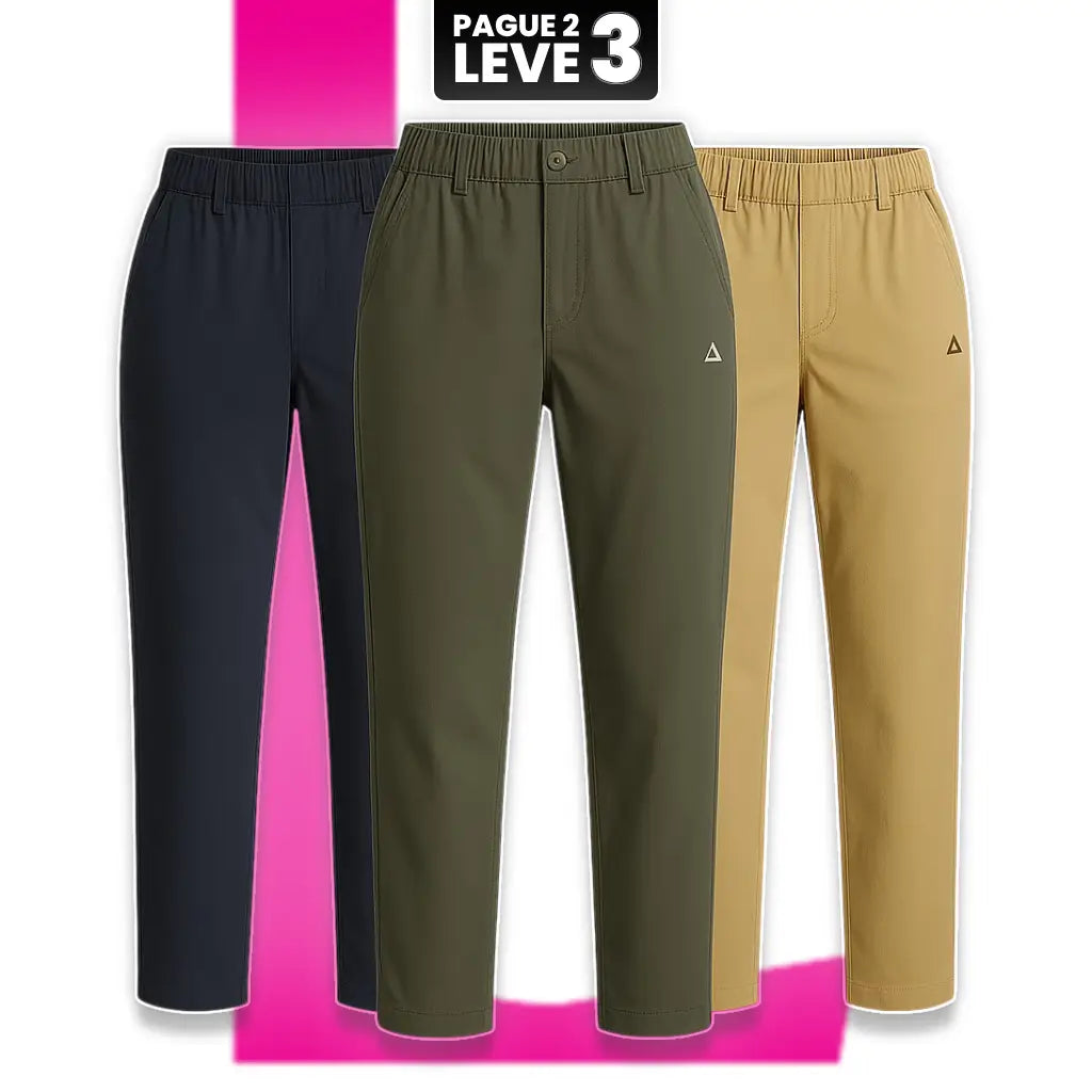 [Leve 3, Pague Só 2] Kit de 3 Calças Femininas Helina em Tecido Premium de Seda Gelada, Poliéster e Spandex 2