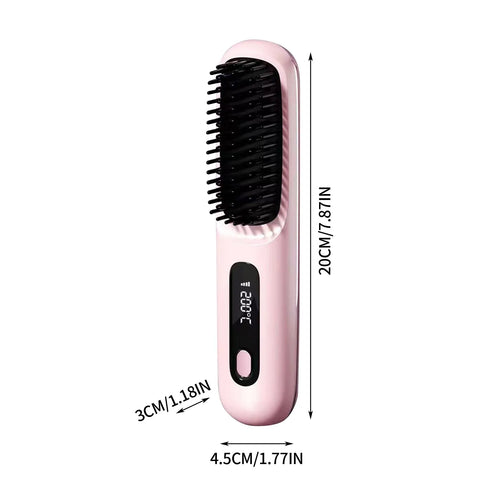 Portable Straightening Brush,LCD Straightener Rechargeable And Cordless Straightening Brush Comb Hair care Perfect Gifts