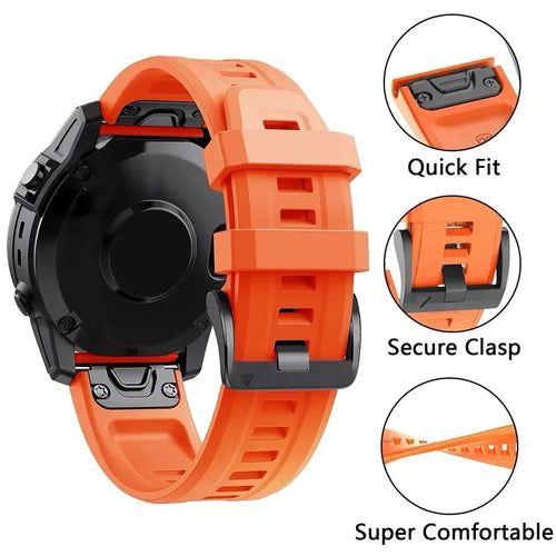 22mm 26mm Silicone Strap For Garmin Fenix 7X 7 Pro Solar/6X 6 Sapphire 5 5X Plus 3 3HR/Epix Approach S62 60 QuickFit Watch Band