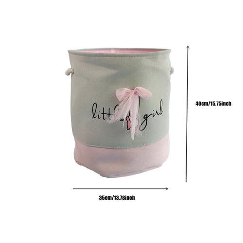 Pink Storage Basket for Girls Toys Cartoon Sundries Basket Clothes Storage Bin Collapsible Laundry Hamper for Home Organizer
