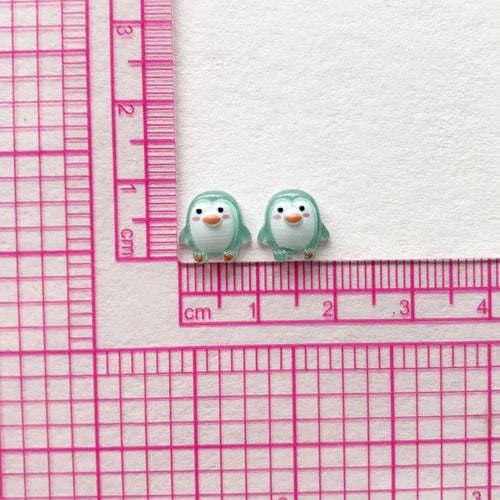 50pcs Cute 9mm Resin Mini Penguin Series Flat Back Stone Figurines DIY Wedding Scrapbook Manicure Accessories