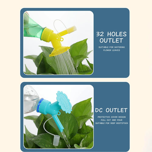 Bottle Cap Sprinkler Dual Head Bottle Watering Spout Watering Can Sprinkler Head Portable Plastic Plant Nozzles Garden Plant