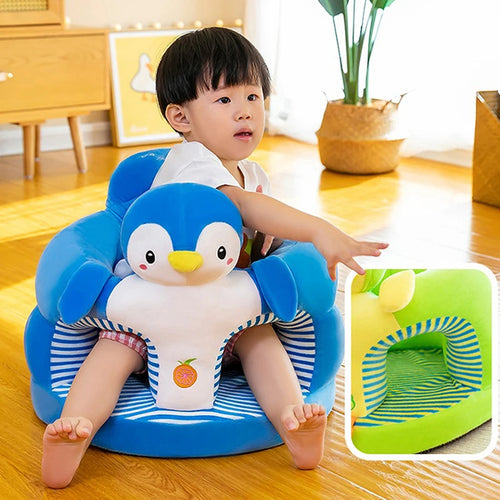 BABY SITTING CHAIR COVER – CUTE ANIMAL-SHAPED PLUSH SOFA CASE, INFANT LEARNING SUPPORT SEAT CUSHION