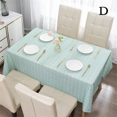 Nordic Style Grid Printed Household Waterproof  Oil Resistant Dining Table Cloth Table Cover Party Decoration Rectangular