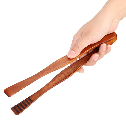 BBQ Serving Tong Wooden Barbecue Clip Buffet Food Tongs Bread Steak Kitchen Clamp Serving Tool for Salad Cake