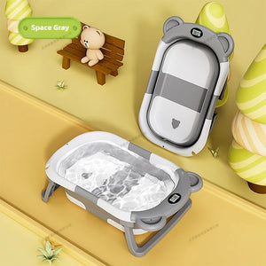 Cute Foldable Baby Products Newborn Baby Bath Tub Intelligent Temperature Display Bath Tub Household Bebes Bath Tub Bathtub - Zahrun