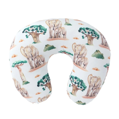 BABY NURSING PILLOW COVER – BREATHABLE U-SHAPE BREASTFEEDING PILLOW SLIPCOVER WITH PRINT DESIGN FOR NEWBORN MATERNITY