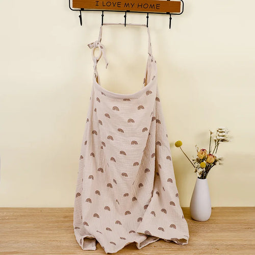 BREATHABLE COTTON MUSLIN BABY NURSING COVER – MATERNITY BREASTFEEDING APRON & STROLLER BLANKET