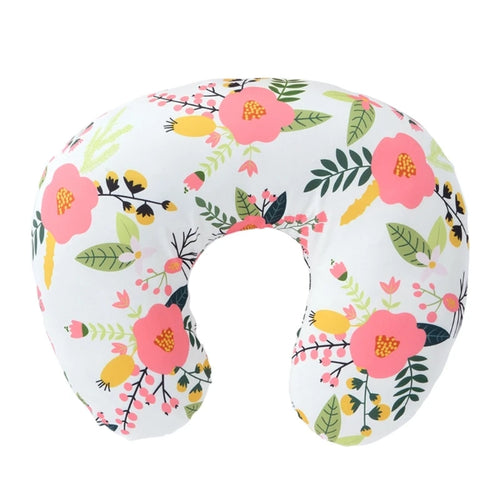 BABY NURSING PILLOW COVER – BREATHABLE U-SHAPE BREASTFEEDING PILLOW SLIPCOVER WITH PRINT DESIGN FOR NEWBORN MATERNITY