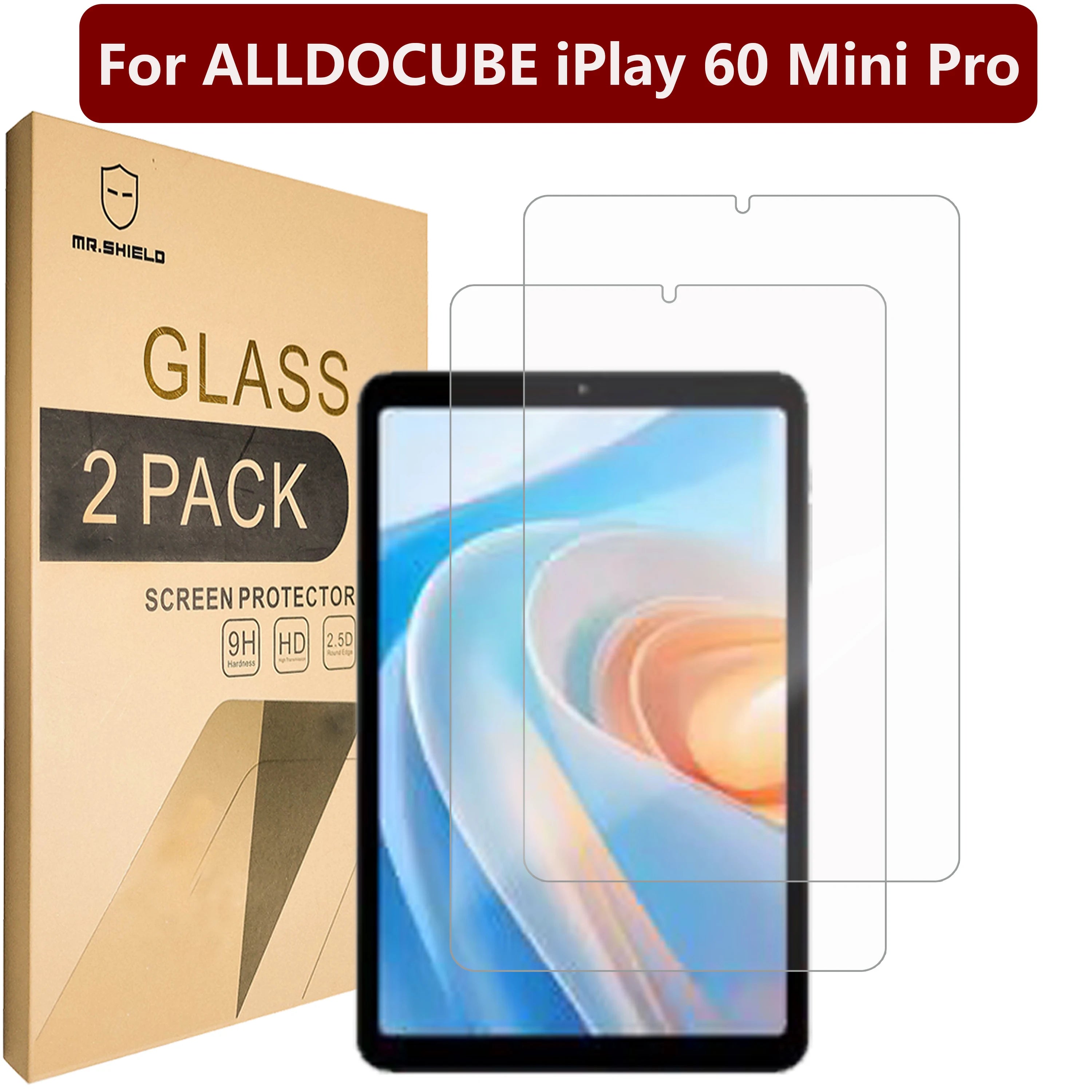 Mr.Shield Screen Protector compatible with ALLDOCUBE iPlay 60 Mini Pro / iPlay 60 mini Turbo [Tempered Glass] [2-PACK]