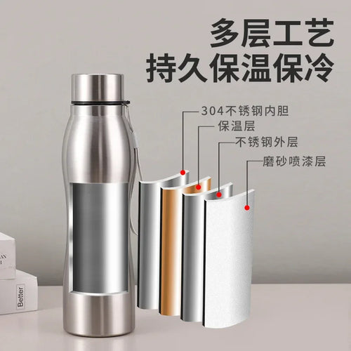 High Quality 1000ml Stainless Steel Sport Water Bottle Single-layer Rugged Water Cup Metal Flask Drinkware Camping Sports Gym