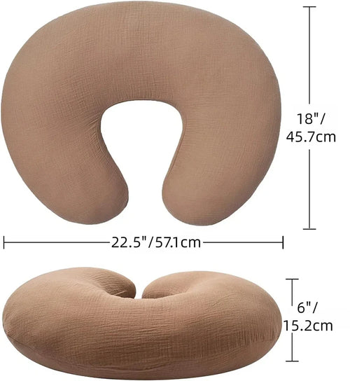 2PCS/SET NURSING PILLOW COVER FOR BREASTFEEDING PILLOWS ULTRA-SOFT MUSLIN COTTON BABY NURSING PILLOW FITS NEWBORN FEEDING PILLOW