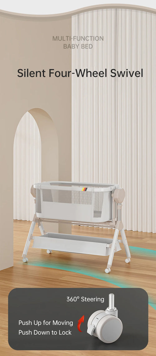 AUTOMATIC ROCKING BASSINET INFANT BEDSIDE SLEEPER PORTABLE TRAVEL CRIB NEWBORN CO-SLEEPER BABY SLEEPING BED UNISEX