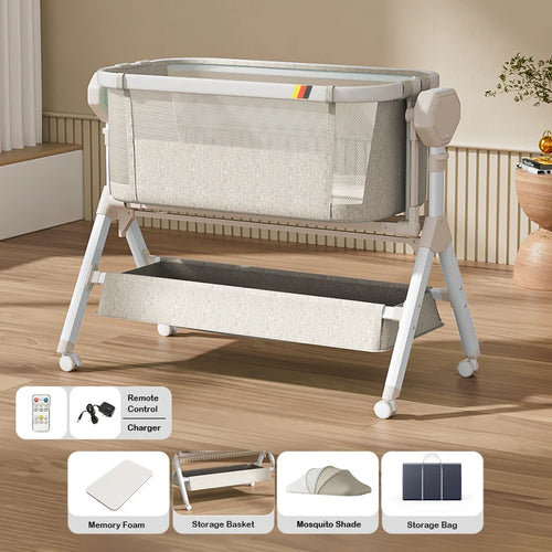 AUTOMATIC ROCKING BASSINET INFANT BEDSIDE SLEEPER PORTABLE TRAVEL CRIB NEWBORN CO-SLEEPER BABY SLEEPING BED UNISEX