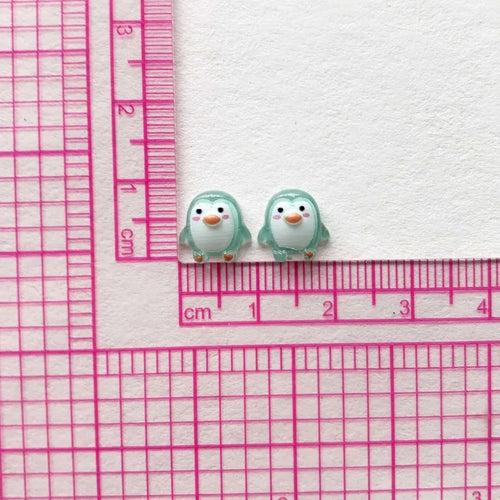 50pcs Cute 9mm Resin Mini Penguin Series Flat Back Stone Figurines DIY Wedding Scrapbook Manicure Accessories