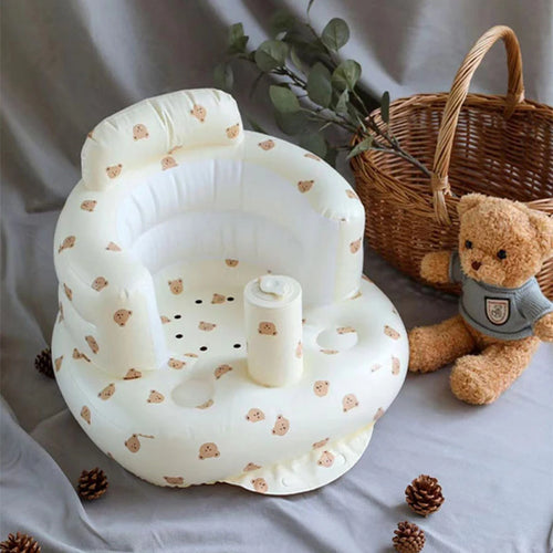 BABY INFLATABLE SOFA SEAT – PORTABLE PVC BATH CHAIR & MULTIFUNCTIONAL SITTING STOOL FOR INFANTS