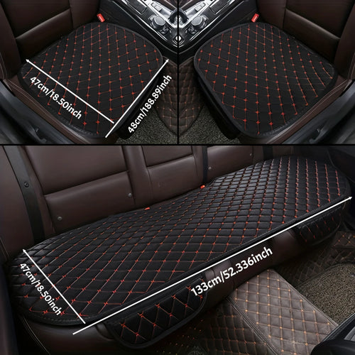 3PCS UNIVERSAL CAR SEAT CUSHION – BREATHABLE COMFORT SEAT PROTECTOR PAD & INTERIOR ACCESSORIES