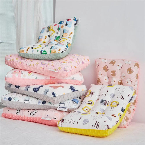 CARTOON COTTON BABY PILLOW WITH MEMORY FOAM SUPPORT – RECTANGULAR DOUDOU VELVET SLEEPING CUSHION FOR NEWBORN AND TODDLERS
