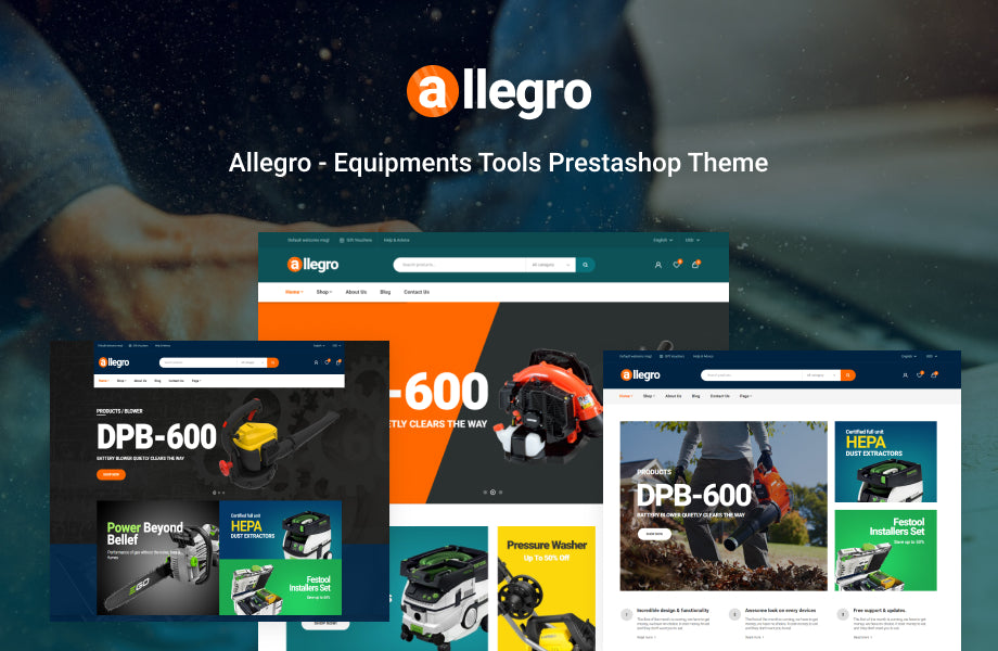 Allegro Elementor – Parts and Tools Prestashop Theme