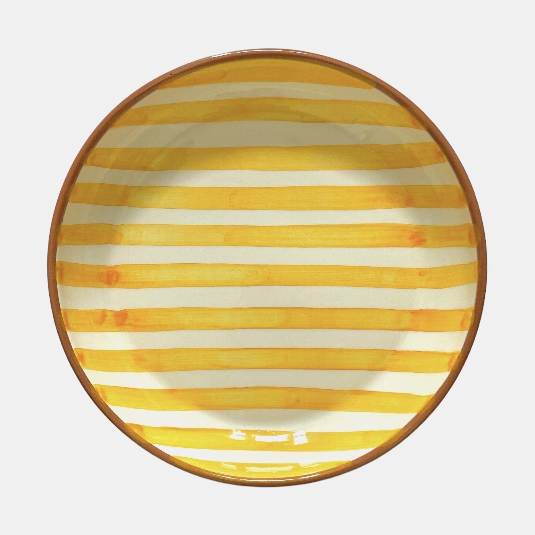 Billede af Casa Cubista Bold Stripe Gulstribet Serveringsskål - Yellow