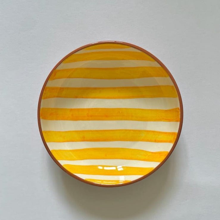 Billede af Casa Cubista Bold Stripe Gulstribet Skål - Yellow