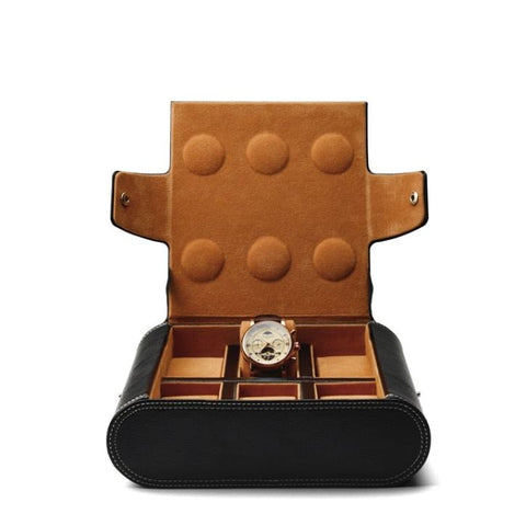 GENUINE -LEATHER -TRAVEL -CASE -FOR -WATCH- 6 -WATCHES - Watchbox Store