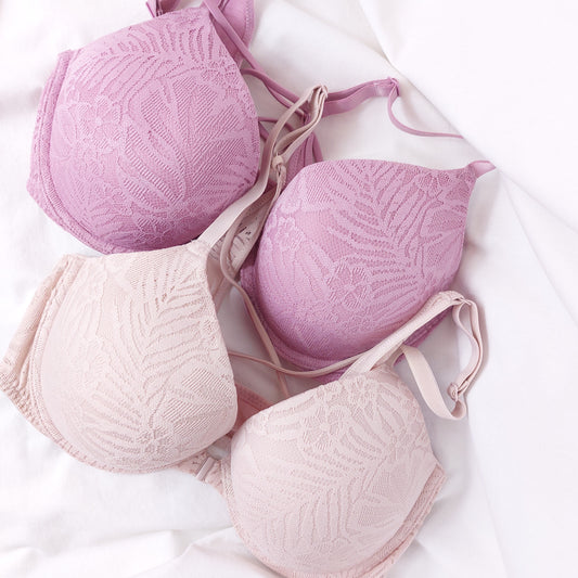 Luxury Design Multiway Strapless Geometric Lace Push Up Bra