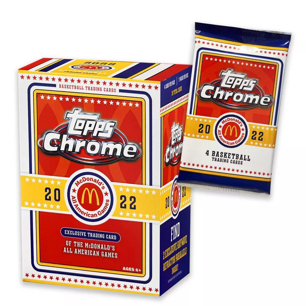 SINGLE PACK of 2022 Topps CHROME McDonald's All-American Basketball Blaster Box - (4 Cards per pack)