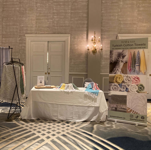 Pomp & Sass booth at the Revolution Her 2022 Summit in the Fairmont Royal York