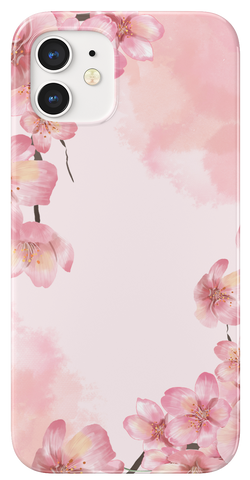 Spring Blush Cherry Blossoms Floral Case on a white iPhone