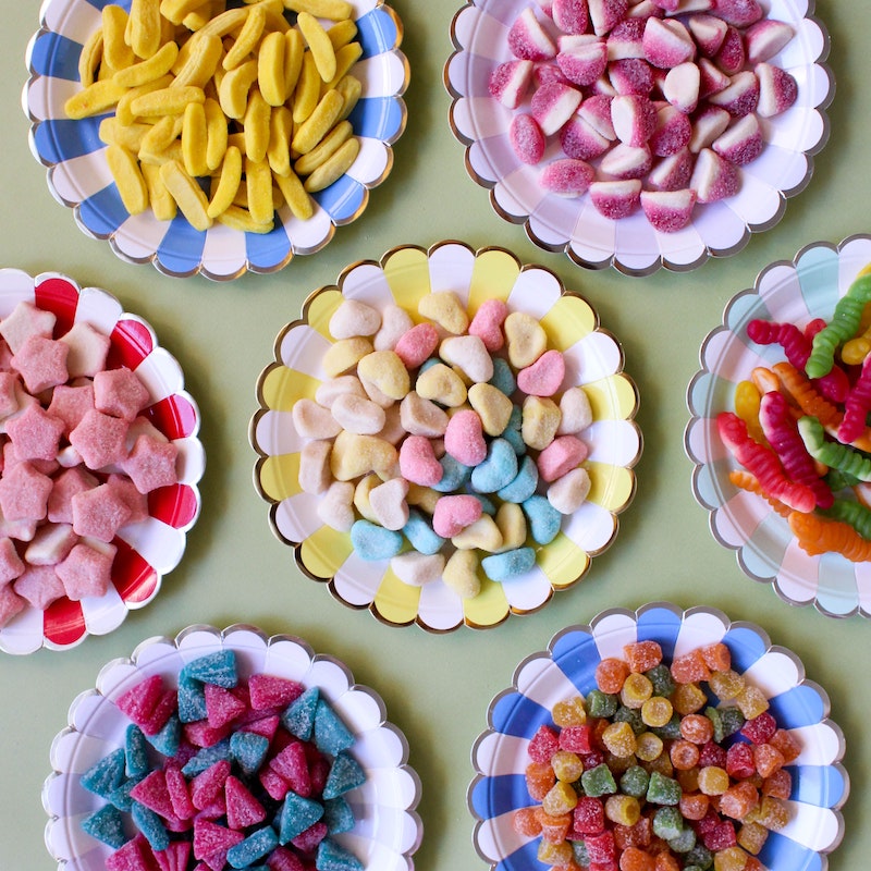 Bowls of different sugar-packed candies