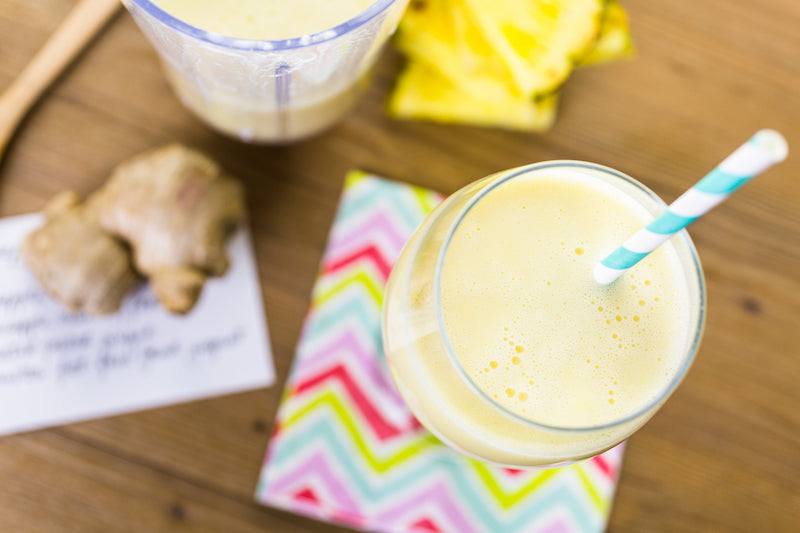 Ginger protein smoothie with added Greek yogurt