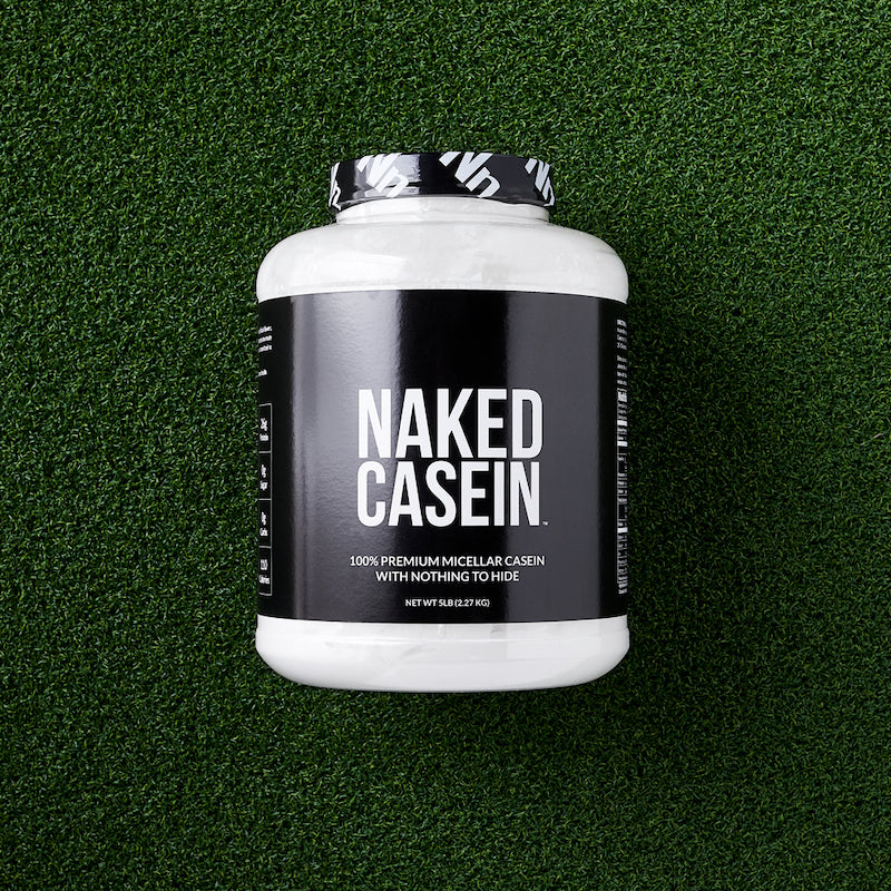 Naked Casein product image with the product against an AstroTurf background
