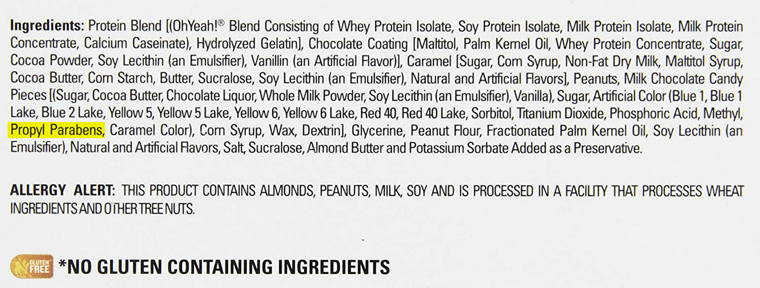Oh Yeah! protein bar ingredients