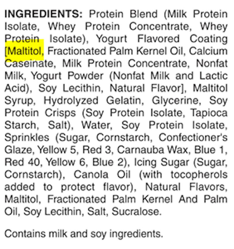 Pure Protein protein bar ingredients