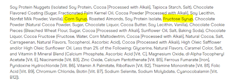 Zone Perfect protein bar ingredients