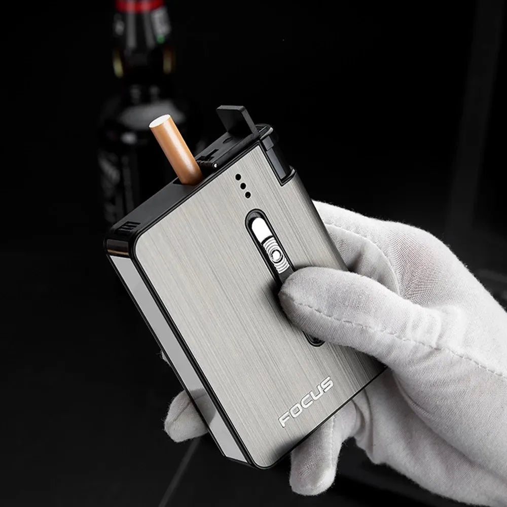 Automatic Eject Smoke Cigarette Box Hold 10Pcs