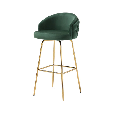Dark Green Leather Bar Stools | Art Leon