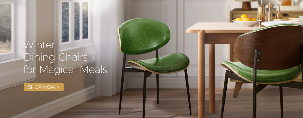 green dining chairs