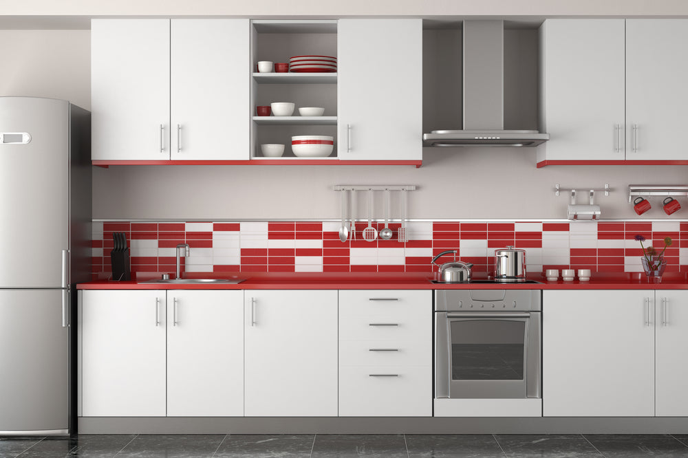 red kitchen design