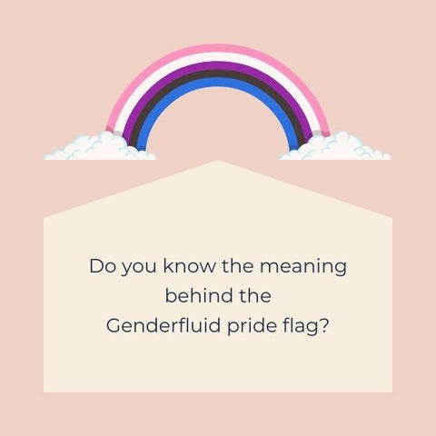 Genderfluid coloured flag pink white purple black blue meaning