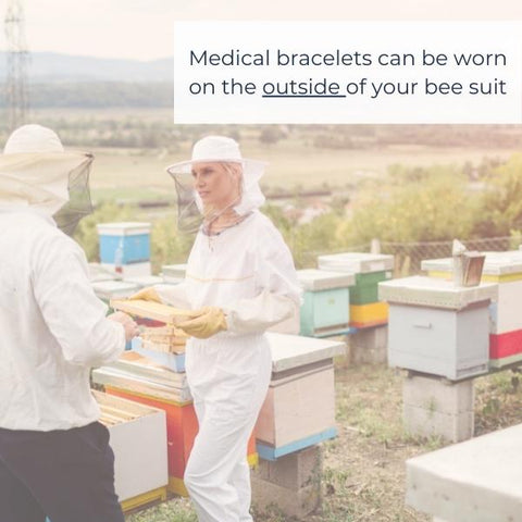 Medical bracelets for outside bee suit