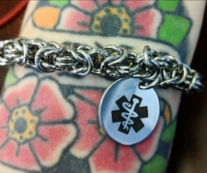 Modern ladies medical bracelet stainless steel chain