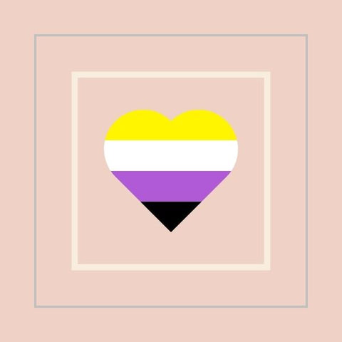 Nonbinary Non binary heart flag stripes yellow white purple black