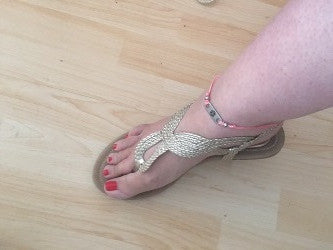 Pink medical alert anklet ankle bracelet custom engraved ladies