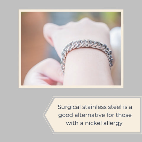 Surgical stainless steel for nickel allergy