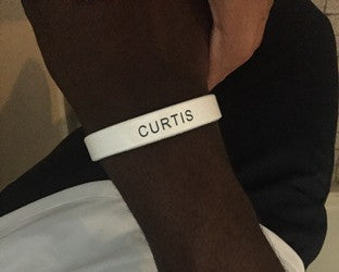 White wristband memorial for a friend