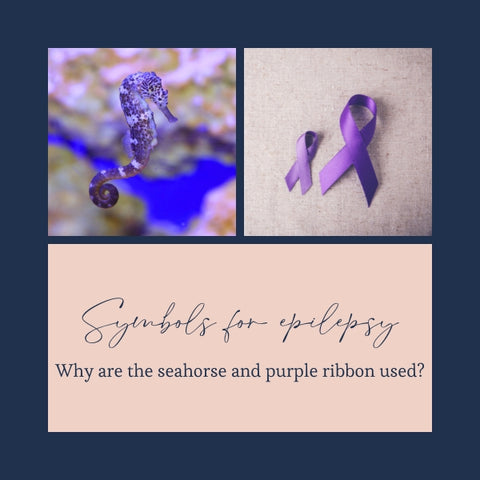 seahorse and purple ribbon for epilepsy
