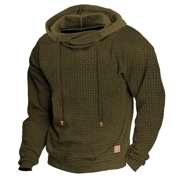 Men’s Hoodie Outdoor Sports Solid Color Long Sleeve Daily Tops Apricot